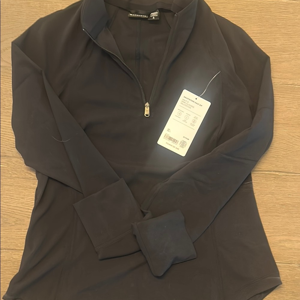 Athleta Gray Long Sleeve Hoodie with Polo Collar